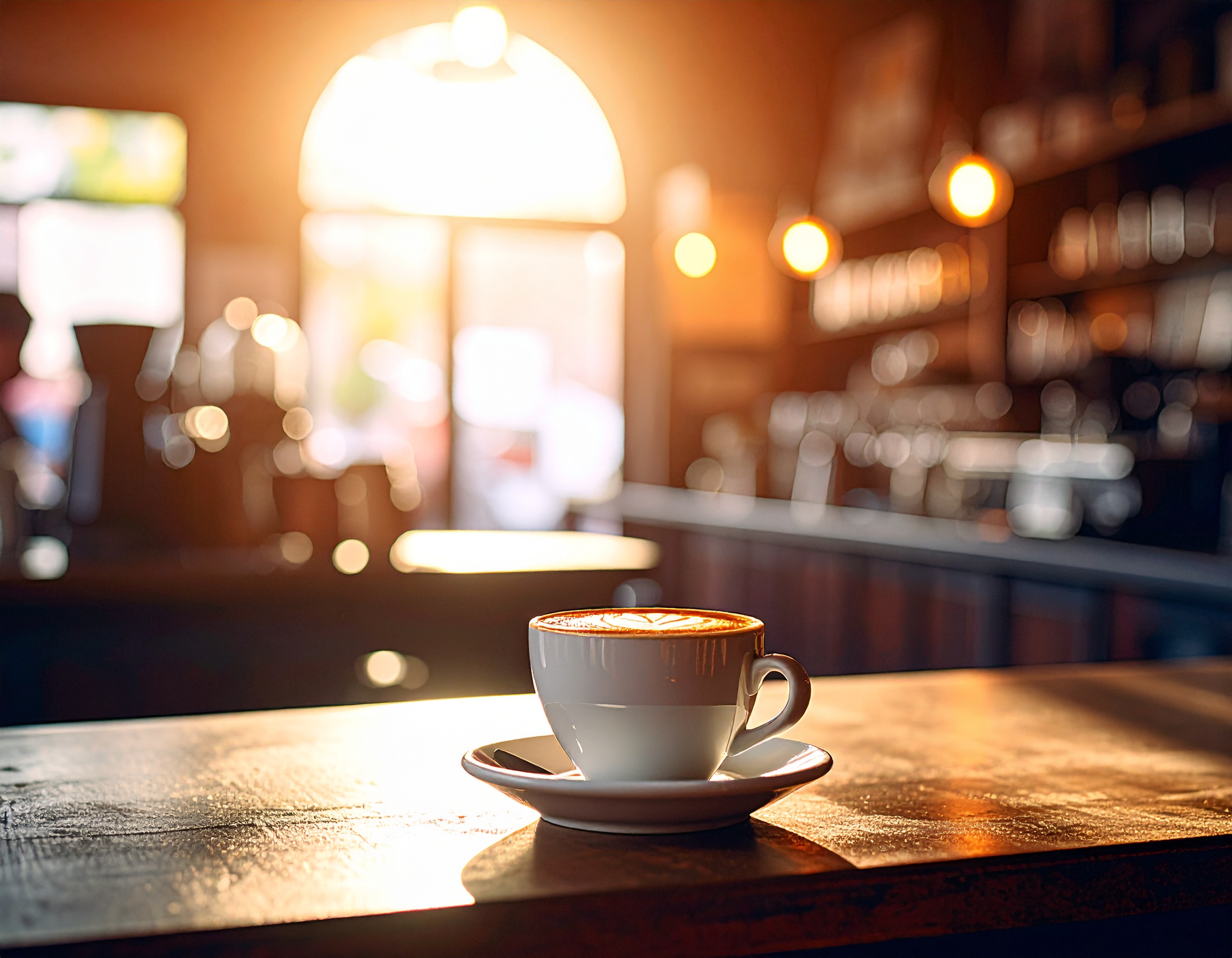 レトロな雰囲気のカフェのカウンター